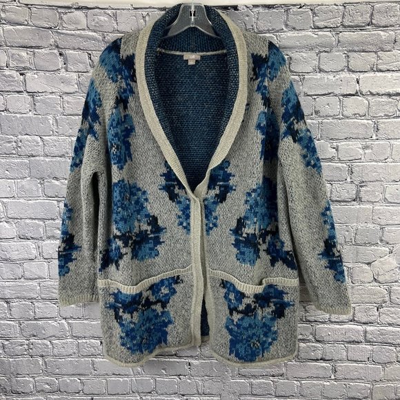 J. Jill Sweaters - J Jill Blue Gray Cardigan Sweater Size L Wool Blend
